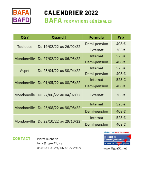 calendrier bafa base 2022 pour site
